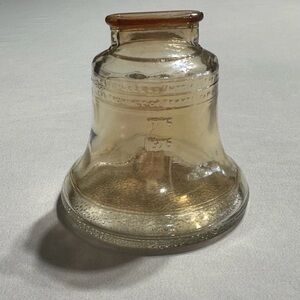 Anchor Hocking 1976 Liberty Bell Bicentennial Amber Glass Coin Bank